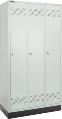 Schäfer Shop Pure Kleiderspind, 3 Abteile, Zylinderschloss, lichtgrau/lichtgrau