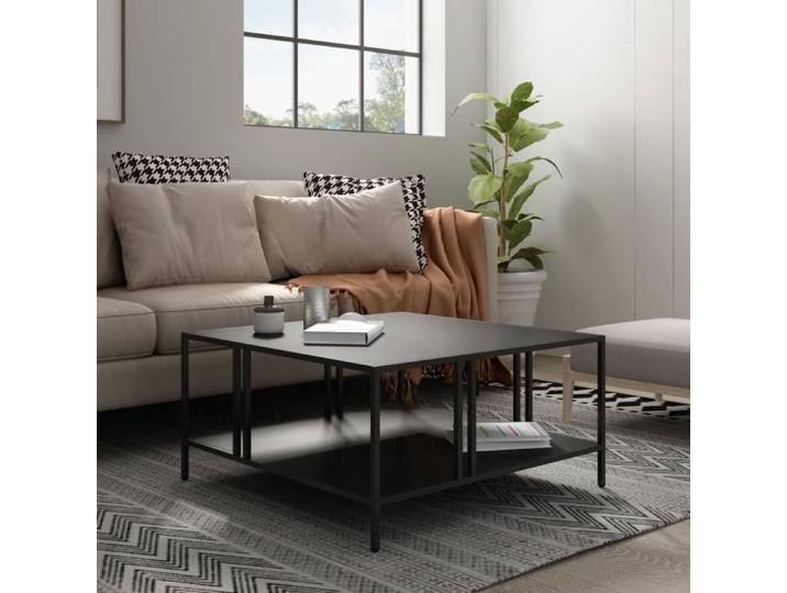 Table basse Kumlinge métal 40 x 80 x 80 cm noir