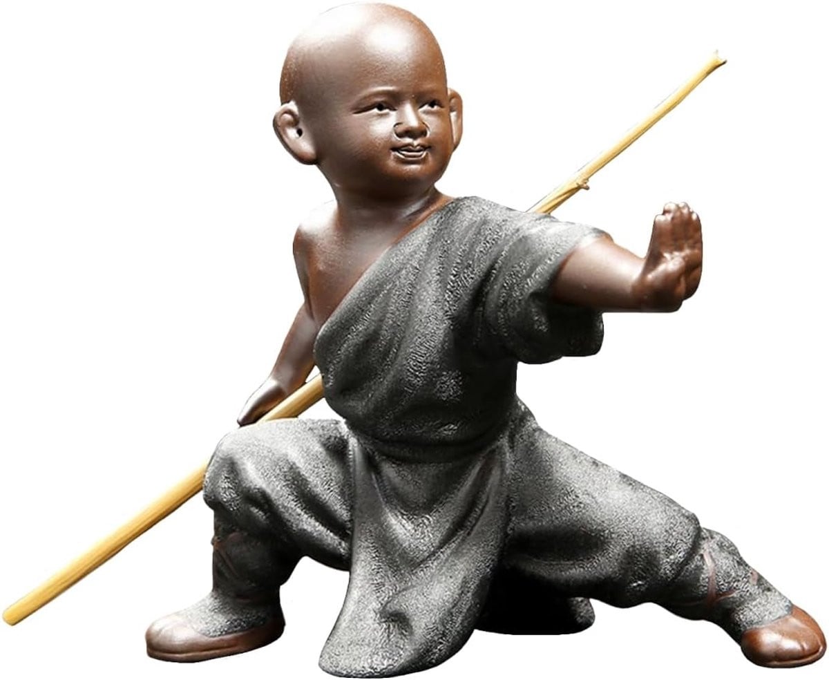 Handgemaakt keramiek Monnik Beeldje Zen Sculptuur voor huisdecoratie Hoogte: 12,5 cm