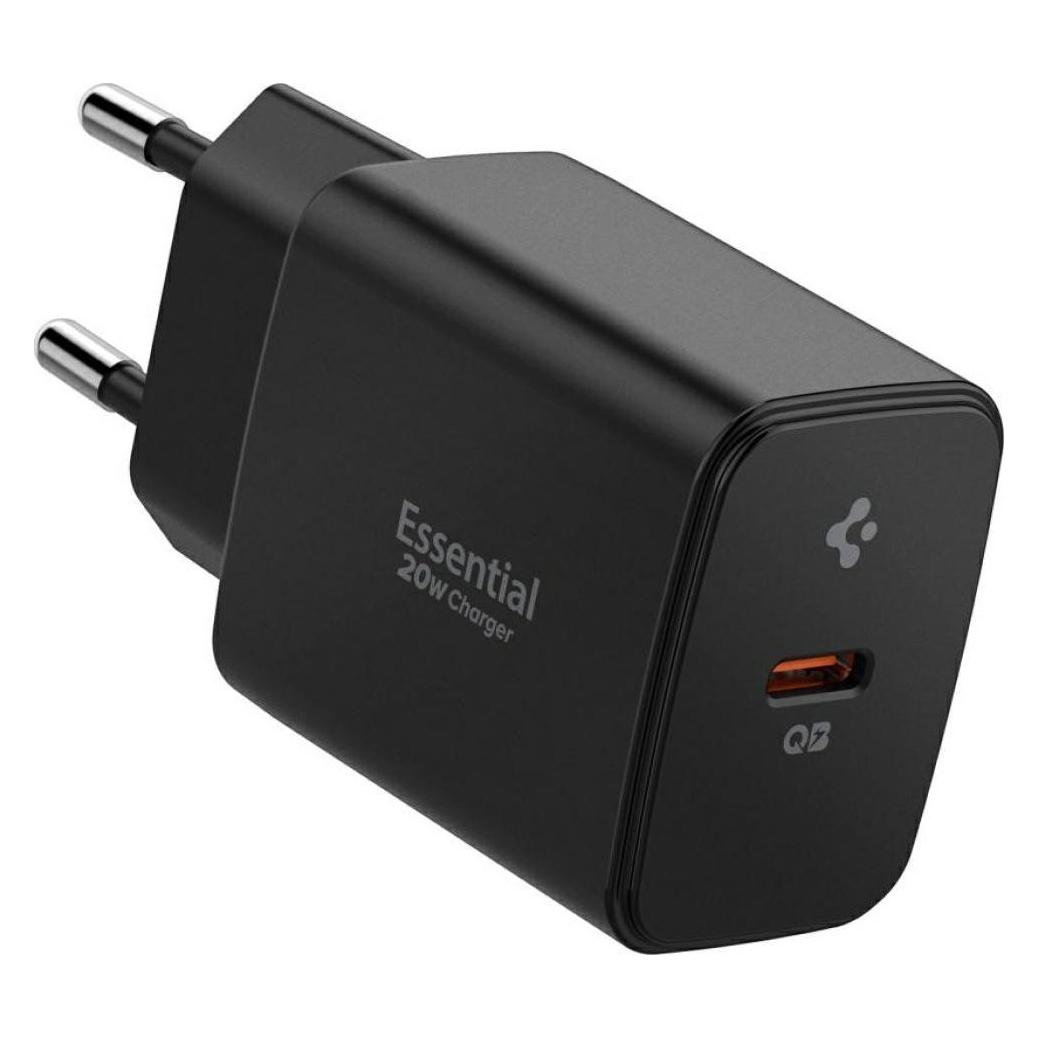 Spigen Essential EE201EU 1-Port 20W Wall Charger Black (20 W, 1 Port) (27360-0)