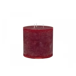 Chic Antique Macon 3-Docht-Stumpenkerze, H15/D15 cm, dunkelrot
