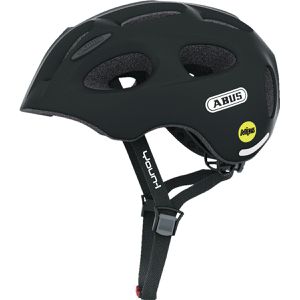 Abus Fahrradhelm Youn-I MIPS, für Kinder, 52 - 57 cm, verstellbar, schwarz, LED-Rücklicht & MIPS-System