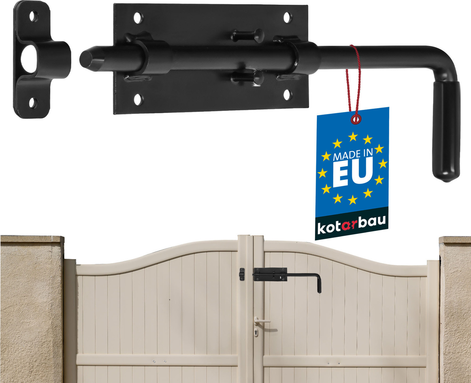 Kotarbau Boutgrendel 300 mm voor poort en deur