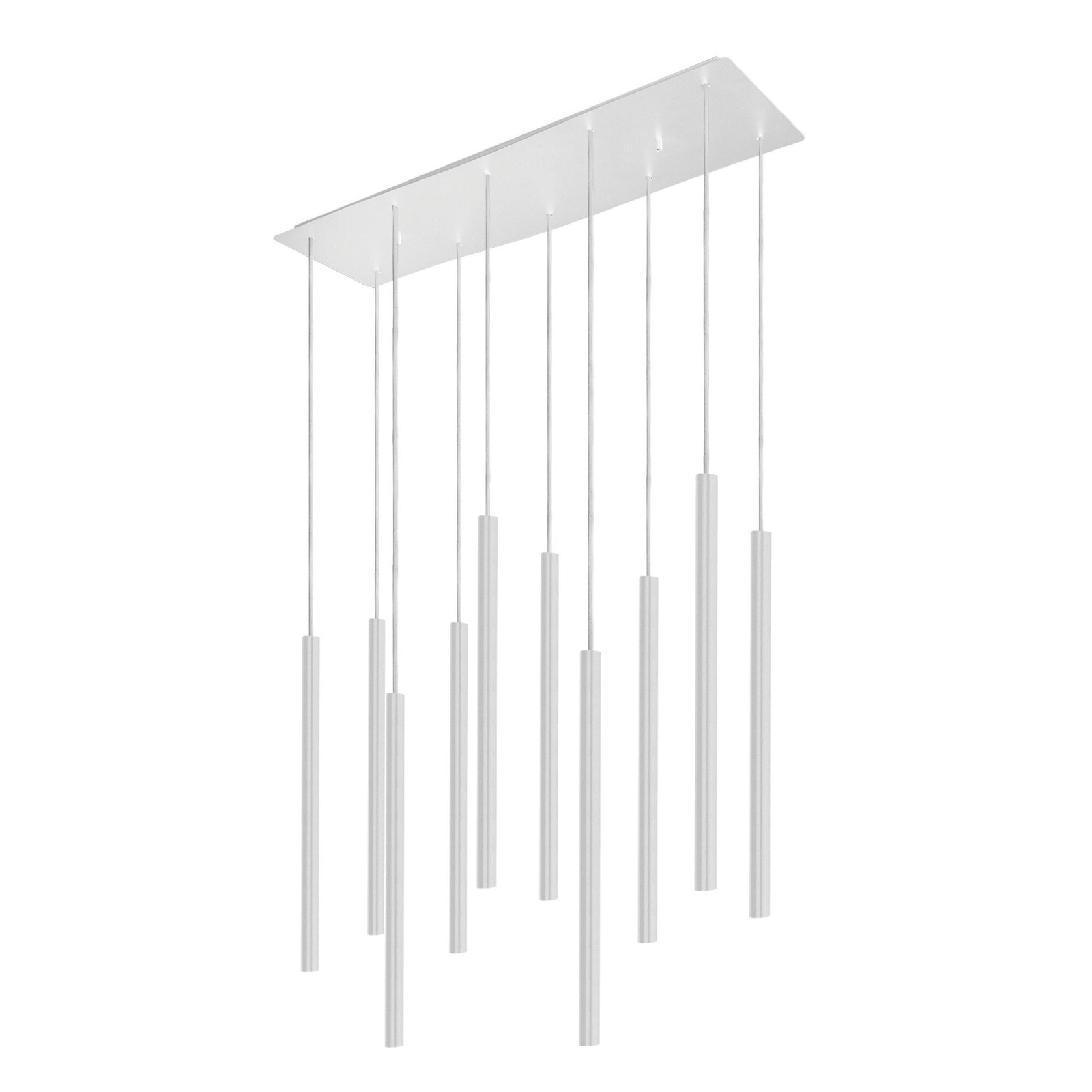 Lyora Strakke hanglamp Laser 10-lichts wit modern metaal