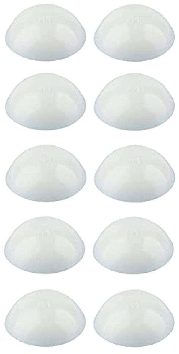 Schroefdoppen met Afdichtlip voor Gebogen Cilinderschroeven - 10 Stuks - Wit - 18 mm
