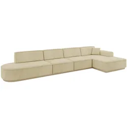 ECKSOFA Ottomane Rechts IREA-L3 - 412x165x80 cm Beige