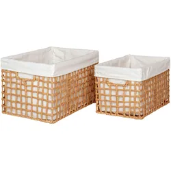 Korbset Bustelo Baskets Weiß/Hellbraun, 2-teilig