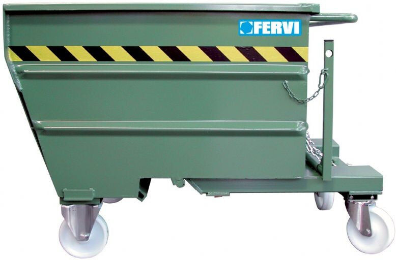 Fervi C030/0500 Contenitore ribaltabile per trucioli con ruote