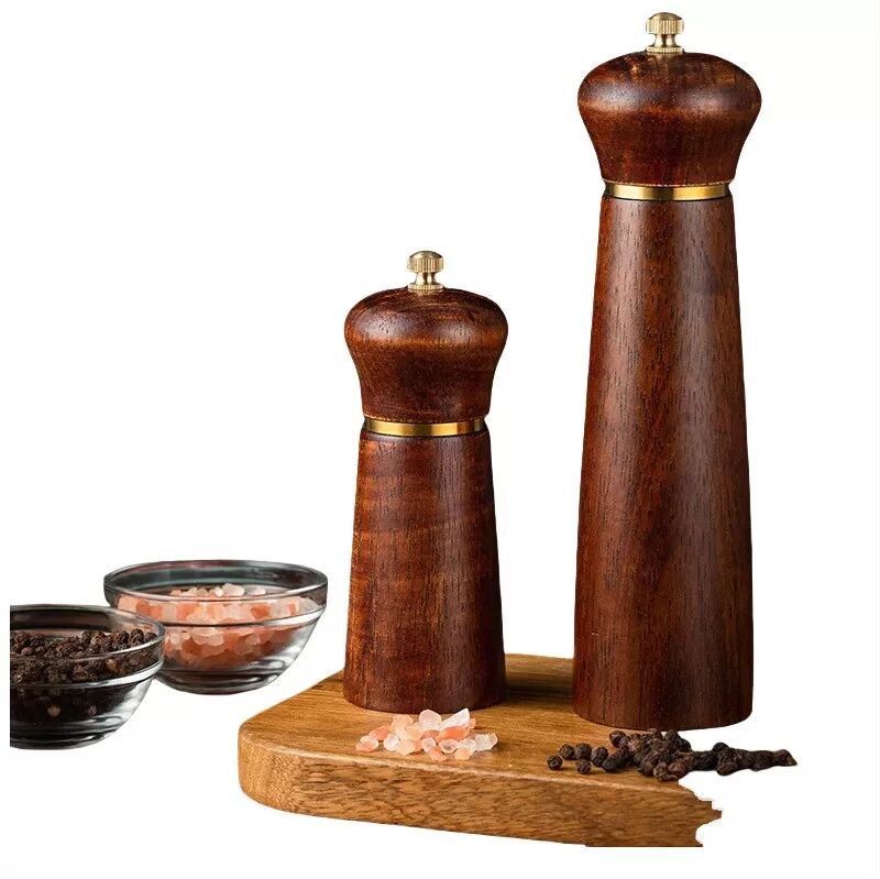 INF 8 Zoll Retro-Eichenholz Manuelle Pfeffermühle - Einfaches Mahlen & Einstellbare Grobheit