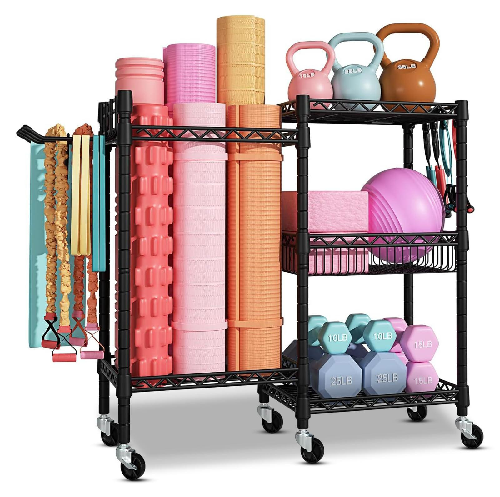 Merkloze gereedschapswagen op wielen voor fitnessaccessoires