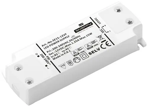 Dehner Elektronik SE 15-12VF (12VDC) LED-Trafo, LED-Treiber Konstantspannung 15W 1.25A 12 V/DC 1St.