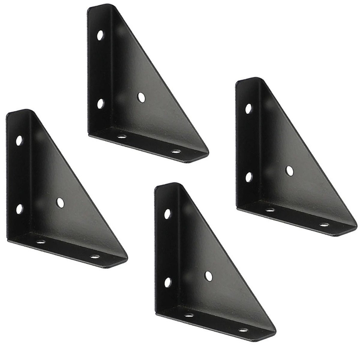 WiseGoods Premium Onzichtbare Driehoekige Plankdragers - 4 stuks - Zwart - 62 x 92 mm