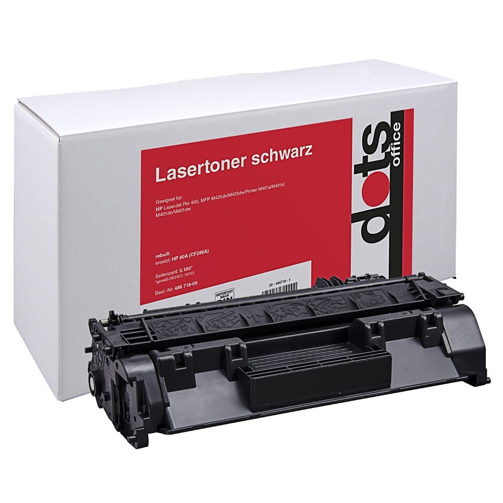 dots Toner kompatibel zu HP 80A (CF280A) schwarz 1235,8000-DOTS