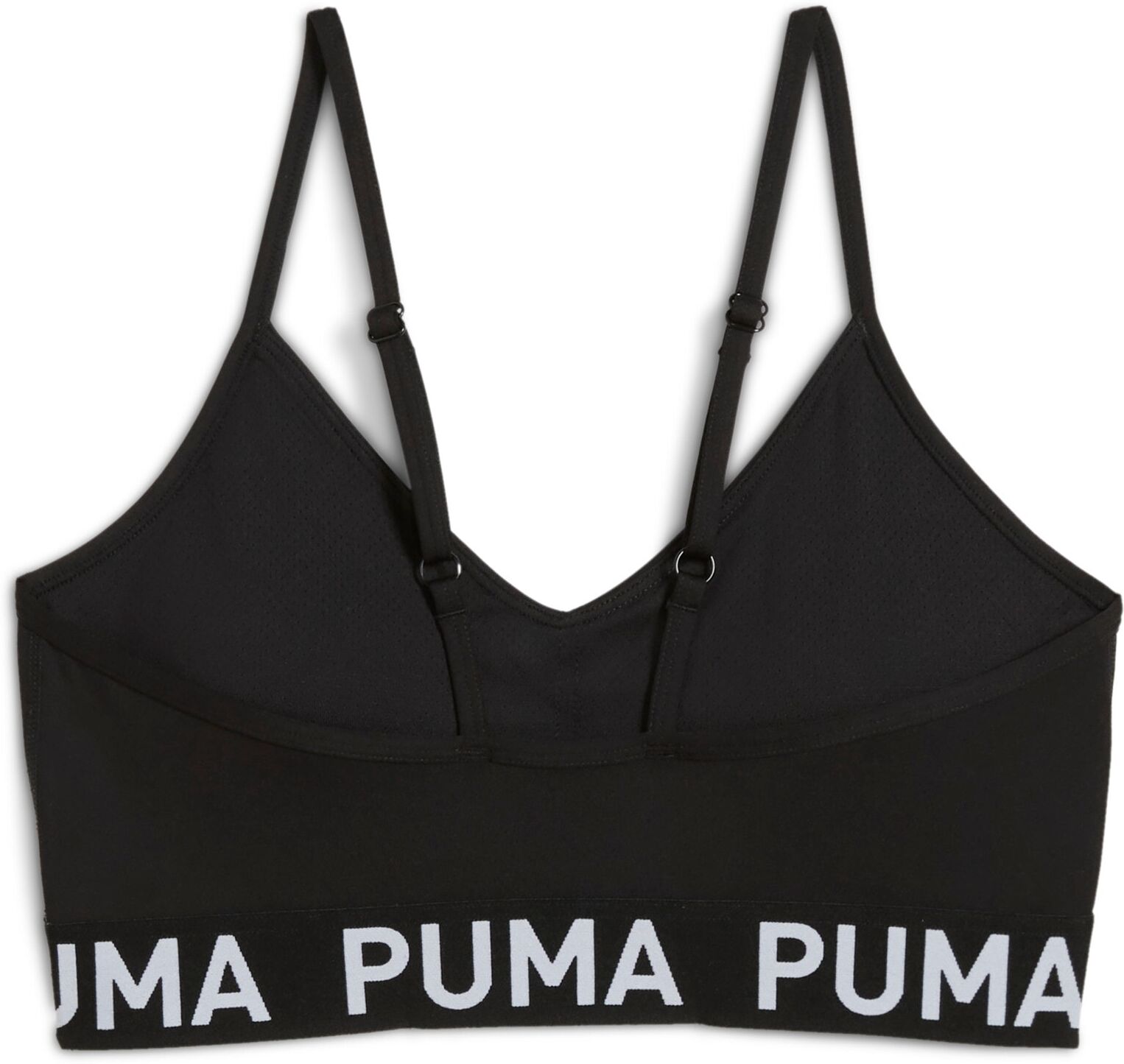 Sport-BH PUMA "MOVE STRONG BRA - LOW", Damen, Gr. S, N-Gr, schwarz (puma schwarz), Interlock, Obermaterial: 85% Polyester, 15% Elasthan, schmal, BHs Sport-BH, mit verstellbaren Trägern, mit herausnehmbaren Polstern puma schwarz S, N-Gr