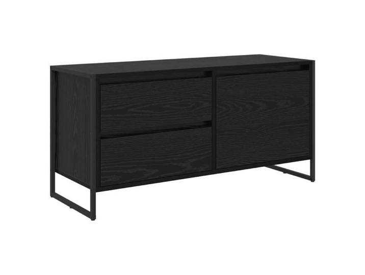 Meuble TV - HELLOSHOP26 - 100 x 36 x 49 5 cm - Bois d'ingénierie - Style industriel - Porte et tiroir