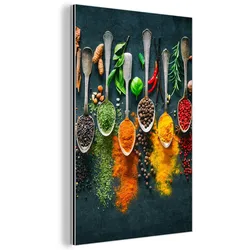METALLBILD Kräuter - Gewürze - Löffel Deko Schlafzimmer 40x60 cm