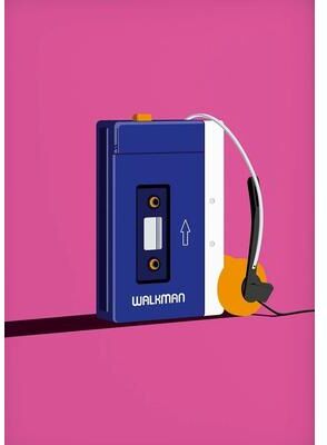 Uplifted Finds Pop Art Retro 80s Cassette Tape Music Canvas Vintage Wall Decoration 30 X 42 Cm Unframed c