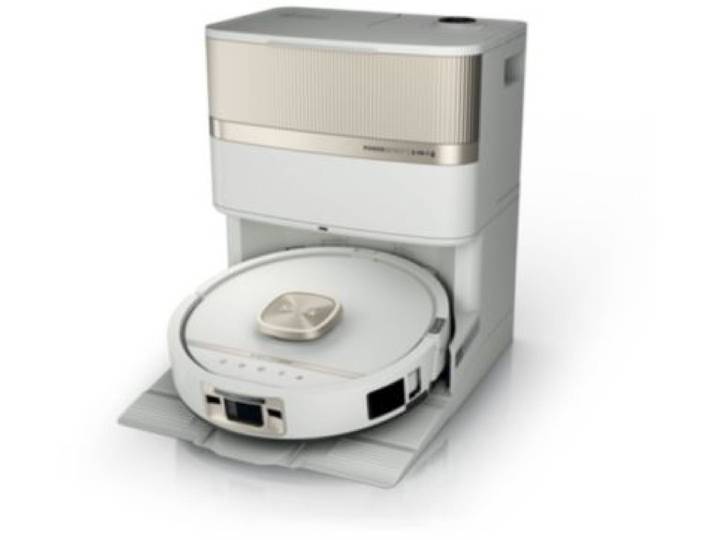 Shark - Robot Aspirateur Laveur Powerdetect Uv Reveal Luxe Blanc Ivoire