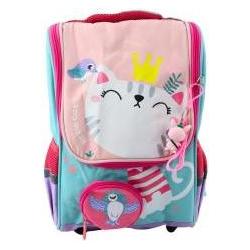 Lean Toys Schulrucksack Weisse Katzentasche mit Vogelanhänger 21L (21 l) (58889908)