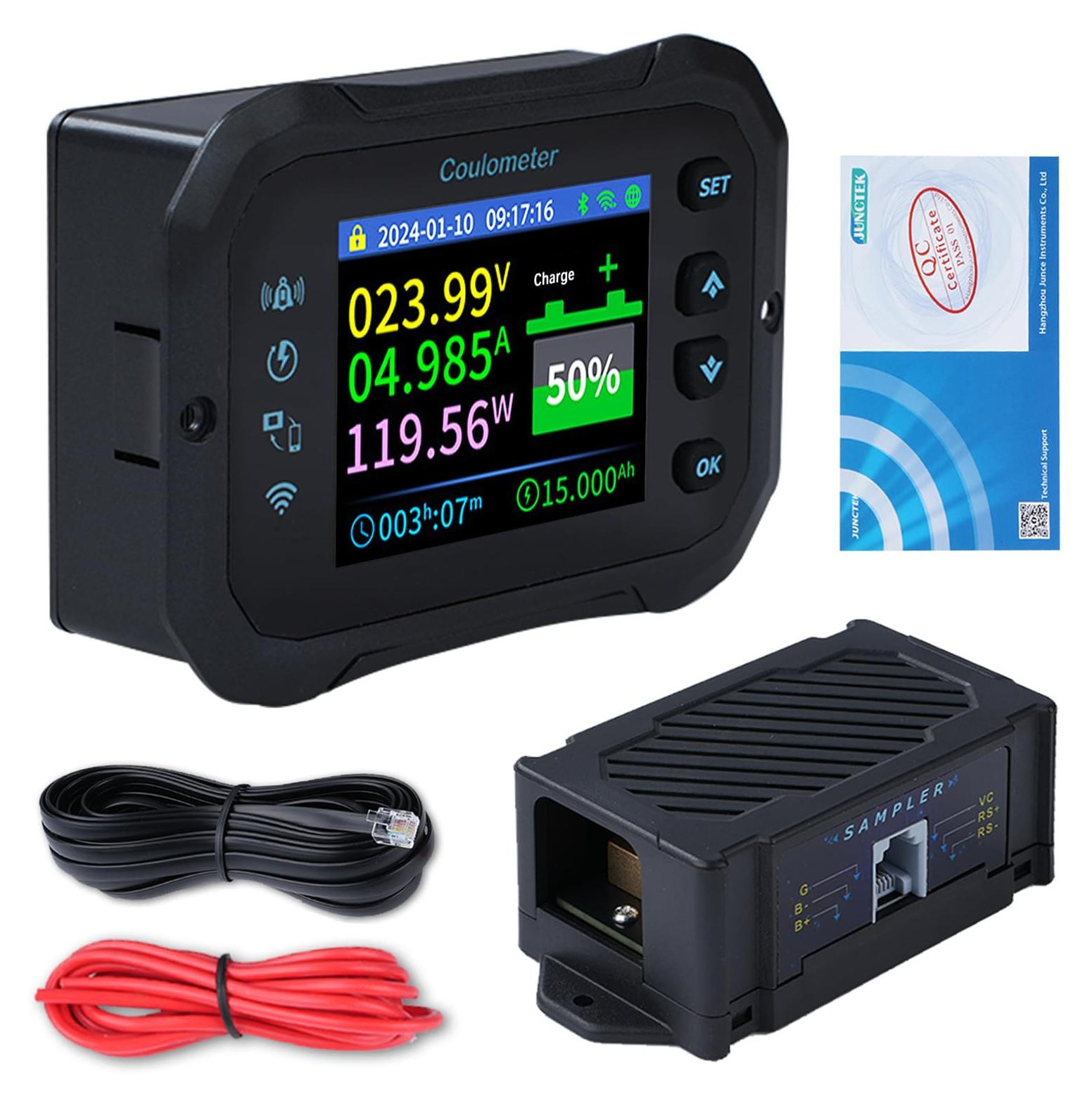 Dripio Batterijmonitor 600A met WLAN, 12-72V, Coulombmeter met alarm
