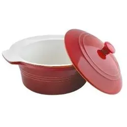 Lamart Runder Schmortopf Casa / 2,3l / Keramik / rot, Auflaufform, Rot