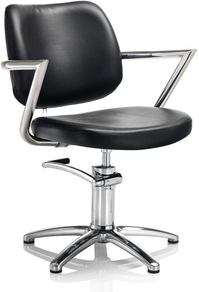 SEDIA POLTRONA DA BARBIERE PARRUCCHIERE PEDALE PISTONE A GAS HAIR SQUARE QUADRATA