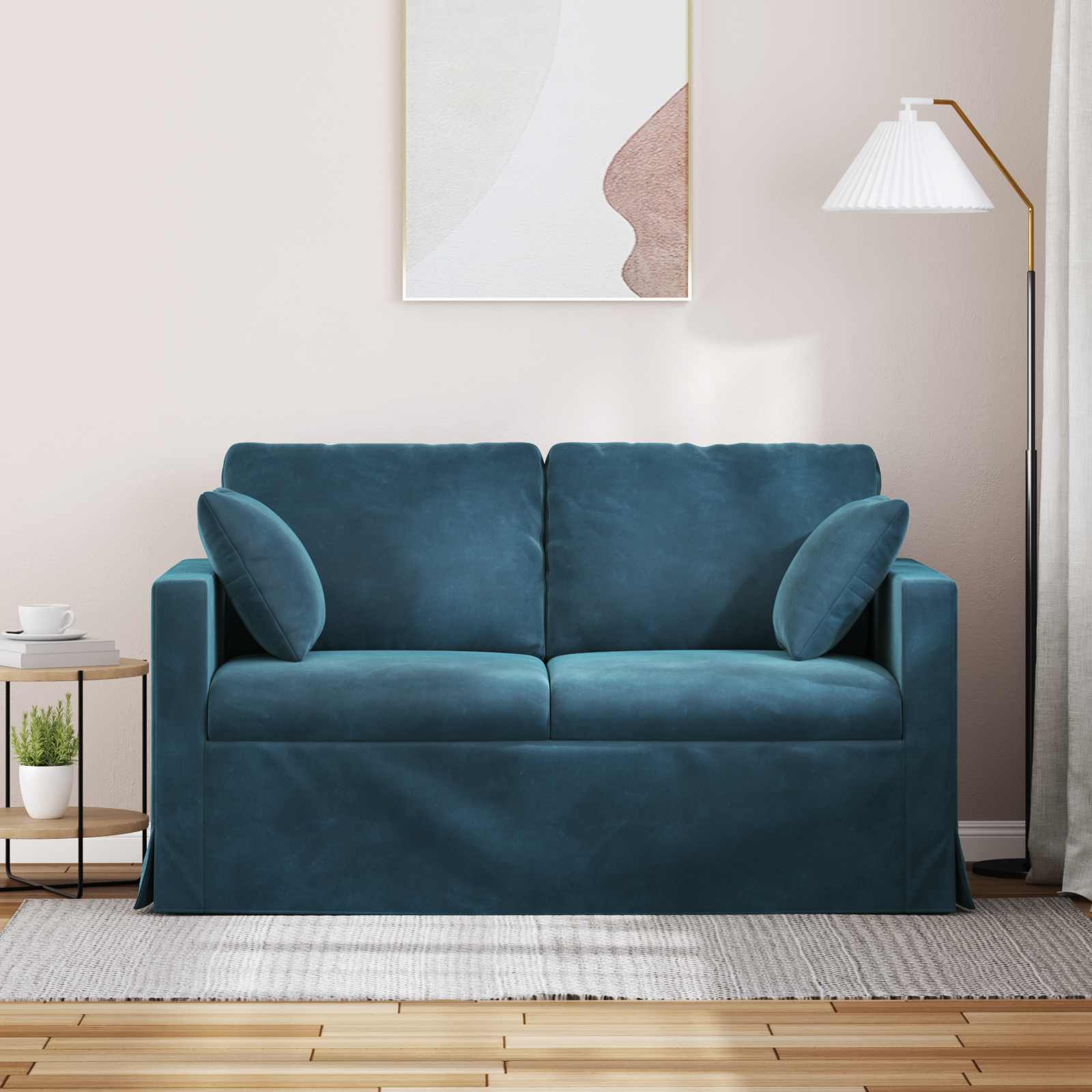 vidaXL Canapé Bleu 138 x 78 x 80 cm Velours