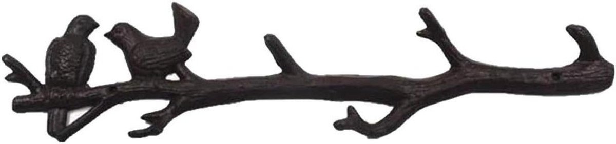 Wandgarderobe met 6 gietijzeren kledinghaken in antiek zwarte rustieke landhuisstijl
