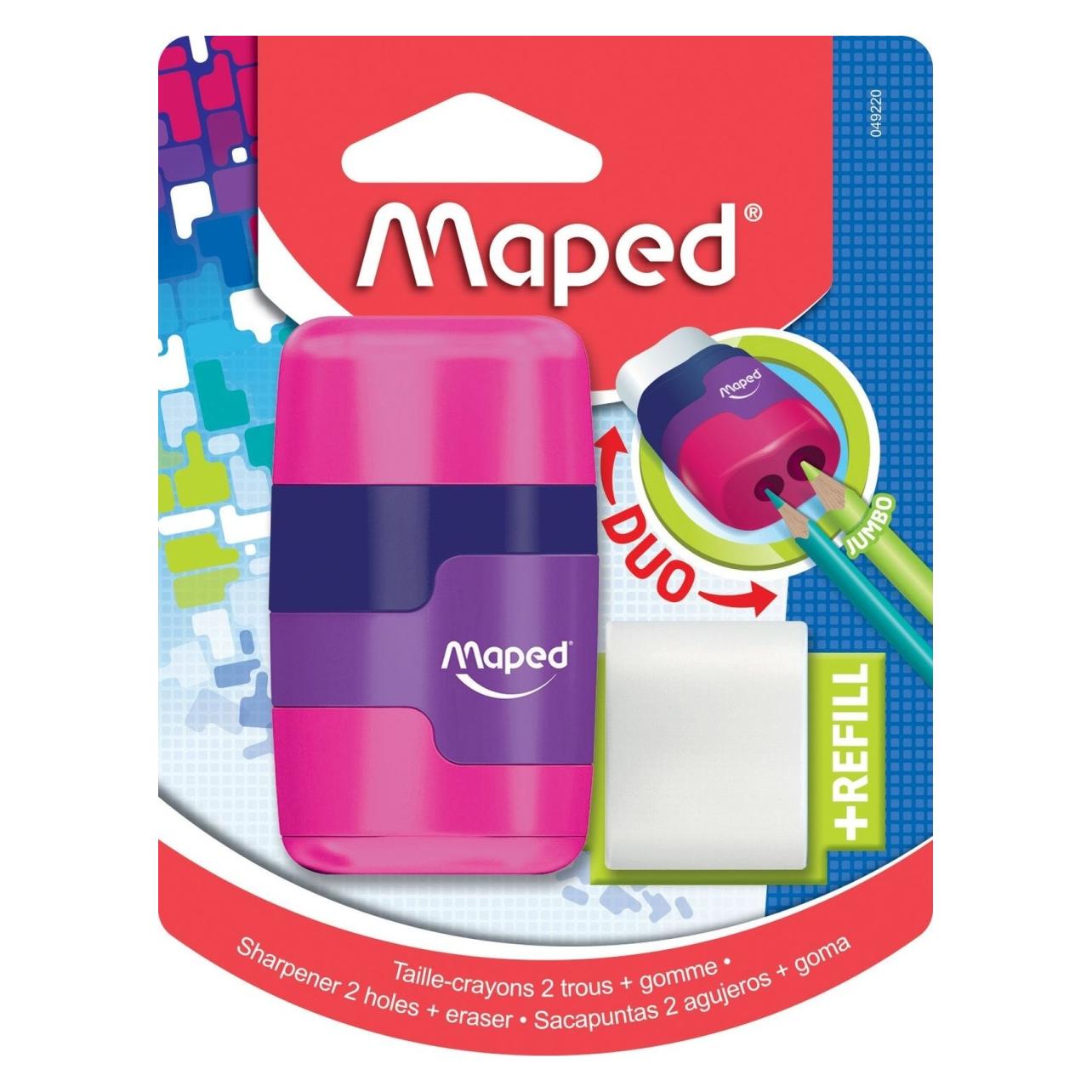 Magni Maped - 2in1 Radier/ Anspitzer CONNECT, 2-Loch für dicke und dünne Stifte, nachfüllbar, inkl. Ersatz (M049220)
