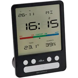Atlanta 2870/7 Digital-Funkwecker Hygrometer Slim Schwarz