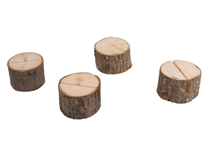 Rayher Kartenhalter Holzstamm 4 Stück 3-4.5 cm