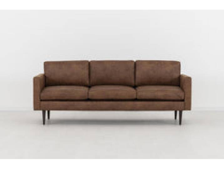 Dreisitzer-Sofa Model 01, Kastanienbraun
