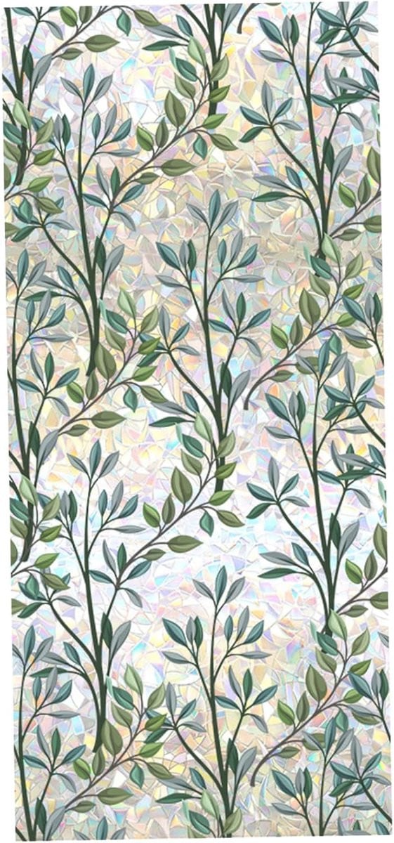 Decoratieve Raamfolie Glas-in-lood Groen - Dubbelzijdig bedrukt - 100 x 40 cm