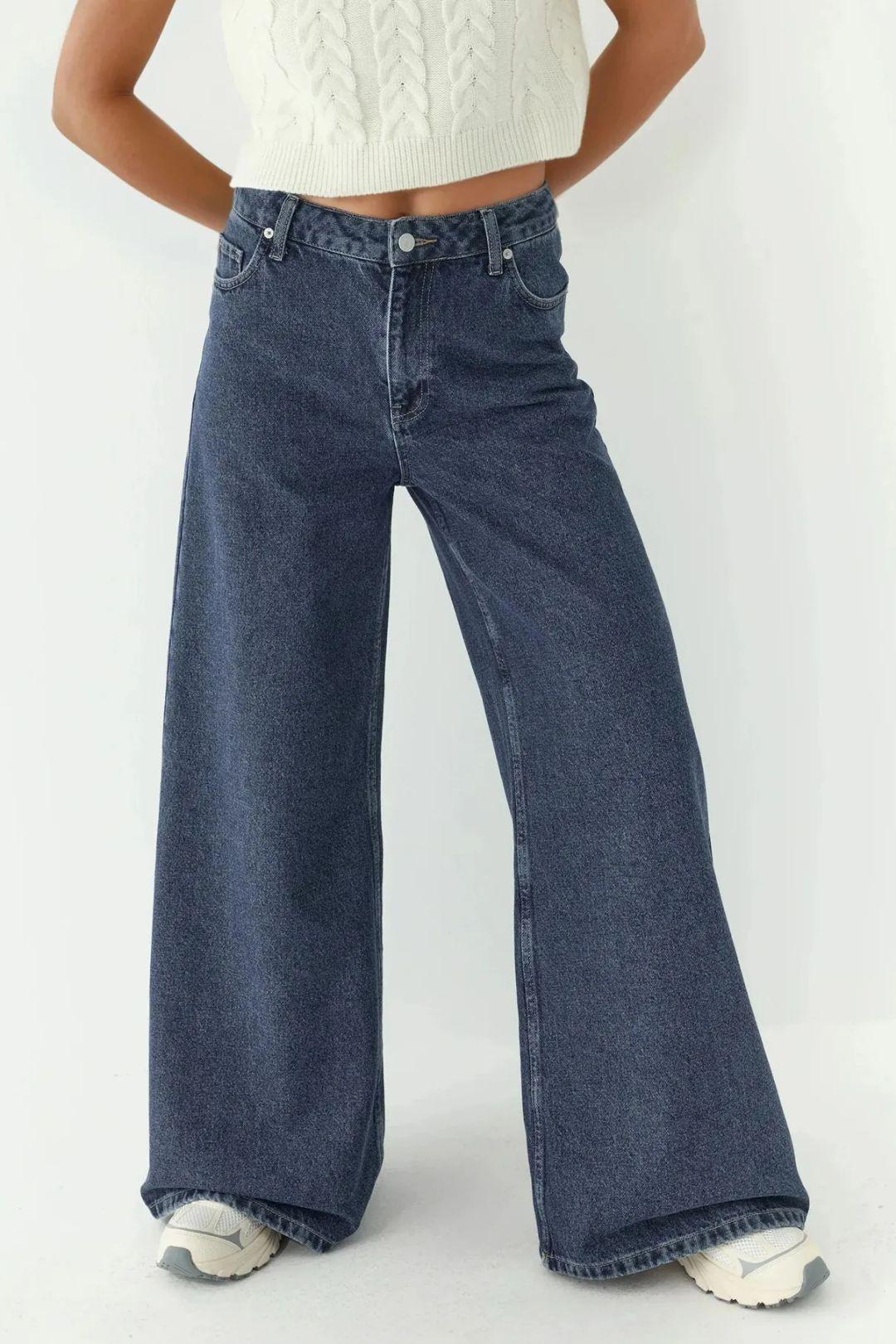 Hohe Taille Weite Beinen Jeans