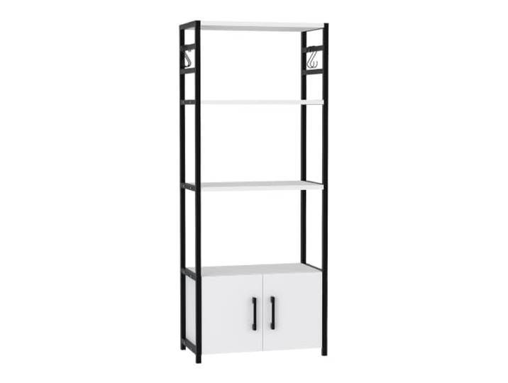 Helloshop26 Regal zeitloses Design für Wohnzimmer, Schlafzimmer, Küchenregal, Arhuni, 139 x 56 x 30 cm, Schwarz / Weiß, 03_0011175