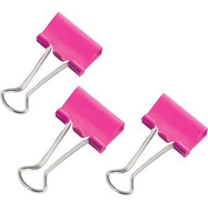 RAPESCO Foldbackklammern 1491, 19mm, pink, aus Metall, 80 Stück