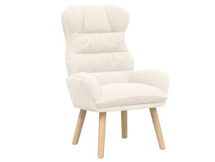 Heofavd Relaxsessel Creme Sherpa Polstersessel mit Holzbeinen 69x74x93cm