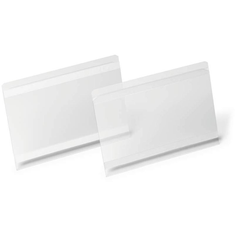 DURABLE 10 Etikettentaschen HARD COVER transparent DIN A5 quer