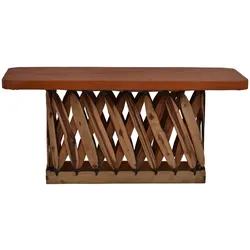 Equipales Couchtisch 100x60cm  Massivholz, Schweinsleder Zedernholz  Mexiko Möbel Mexikanisch