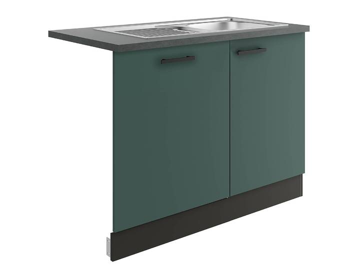 Spülenschrank Variante C 110cm Grün/Grün/Anthrazit