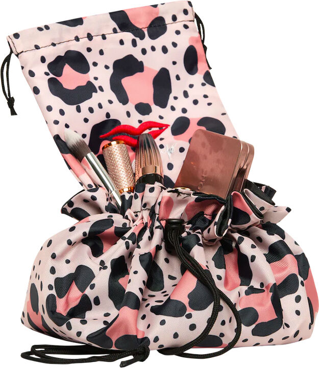 Donna May London Lay Flat Washable Collection Makeup Bag Nude Leopard
