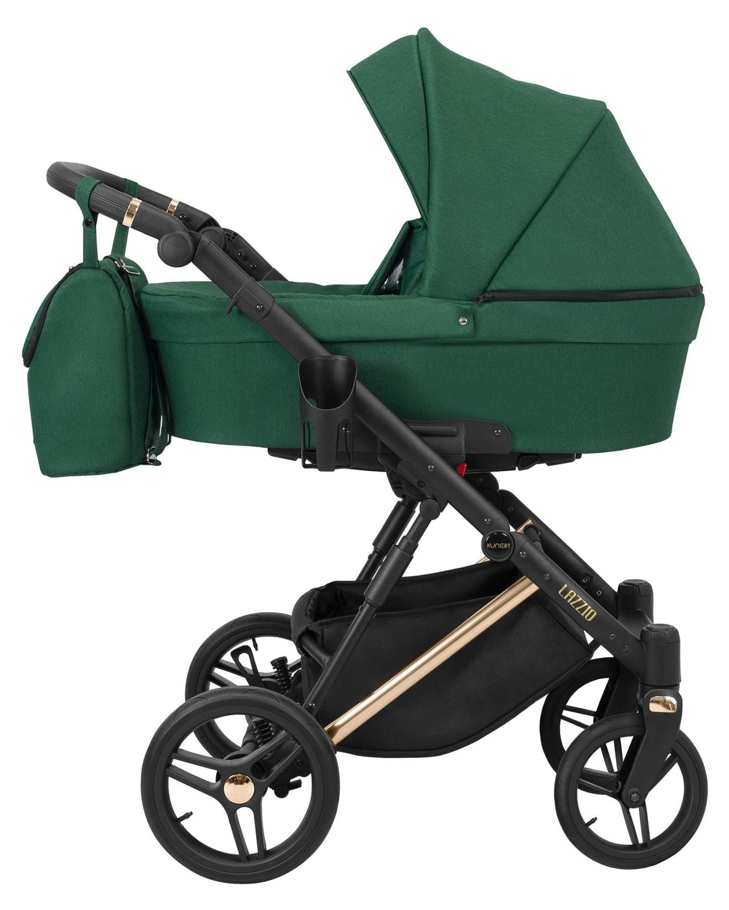 Kinderwagen Kunert Lazzio Premium mit Babywanne - Kupferfarbener Rahmen - Farbe: Grün