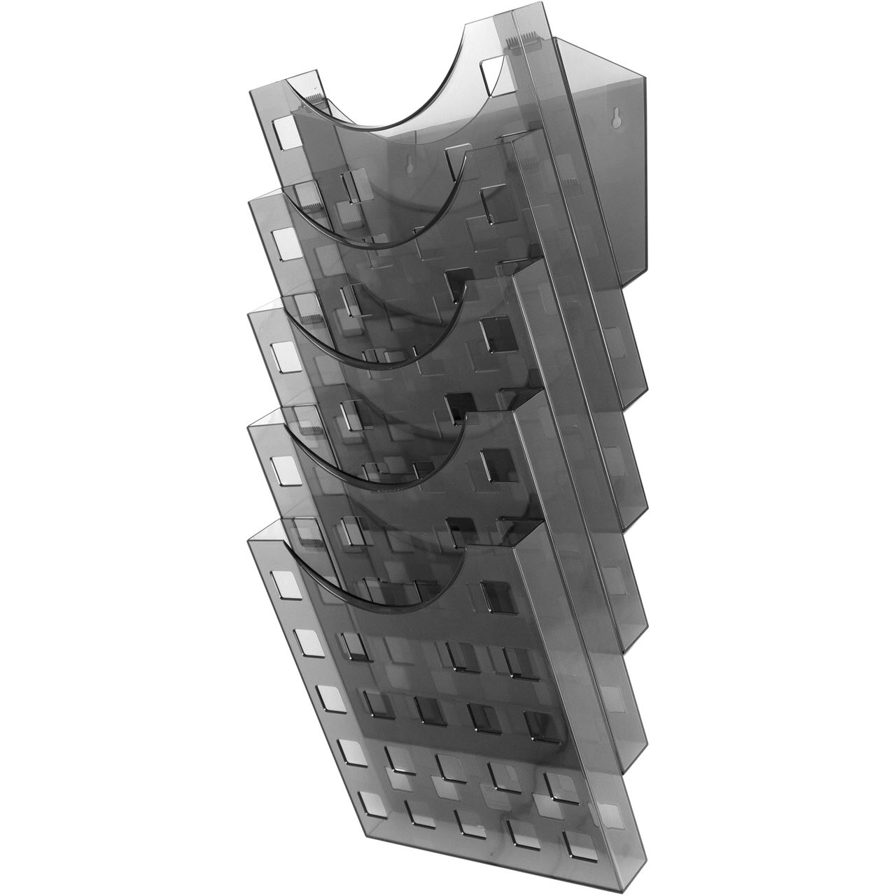 helit Wandprospekthalter the grid wall grau DIN A4 5 Fächer