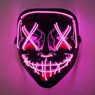 Inspired Living Neon Glow LED Purge Mask Wireless Light Up Halloween Cosplay Mask 4