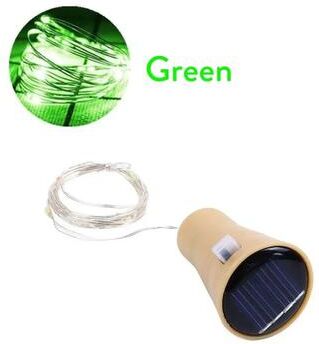 Uplift Picks Solar Wine Bottle Cork Fairy Lights For Charming Home Party Decor green 2 M 20 Leds