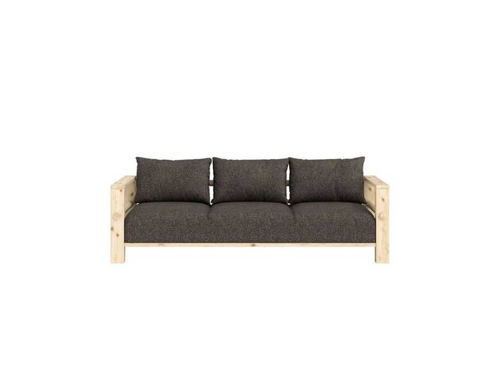 Karup Design Sofa Bare Sofa, Schlafsofa mit Boxspring, 3-Sitzer, Couch, Bettfunktion, Boxspring-Matratze mit Sprungfedern, 3 Rückenkissen, Made in Europe