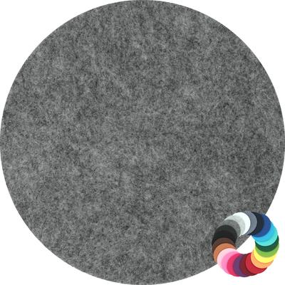 BIASTO - Premium Filz Untersetzer - rund 10cm - Farbe: mittelgrau-meliert (HF025). Design Glas-Untersetzer für Getränke, Tisch, Bar, Tasse, Vase