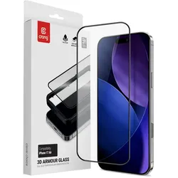 Crong 3D Armor Glass - gehärtetes Glas für iPhone Air + Montage- Rahmen
