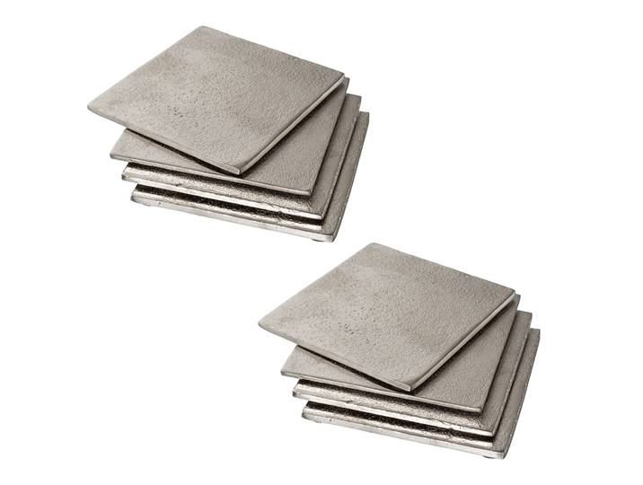 Getränkeuntersetzer CREATIV HOME Untersetzer , silber, B:10cm H:0,5cm T:10cm, Aluminium, Untersetzer, Getränkeuntersetzer, im modernen Design