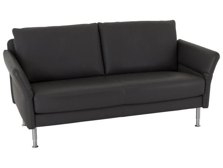 2er Sofa Campus, Leder, Chrom gebürstet, B 171 cm T 84 cm H 80-85 cm